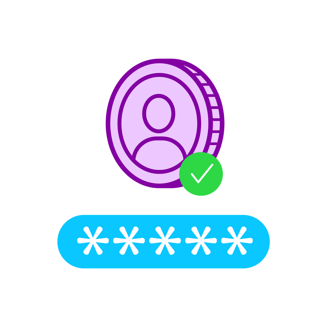 Coin and checkmark illustration