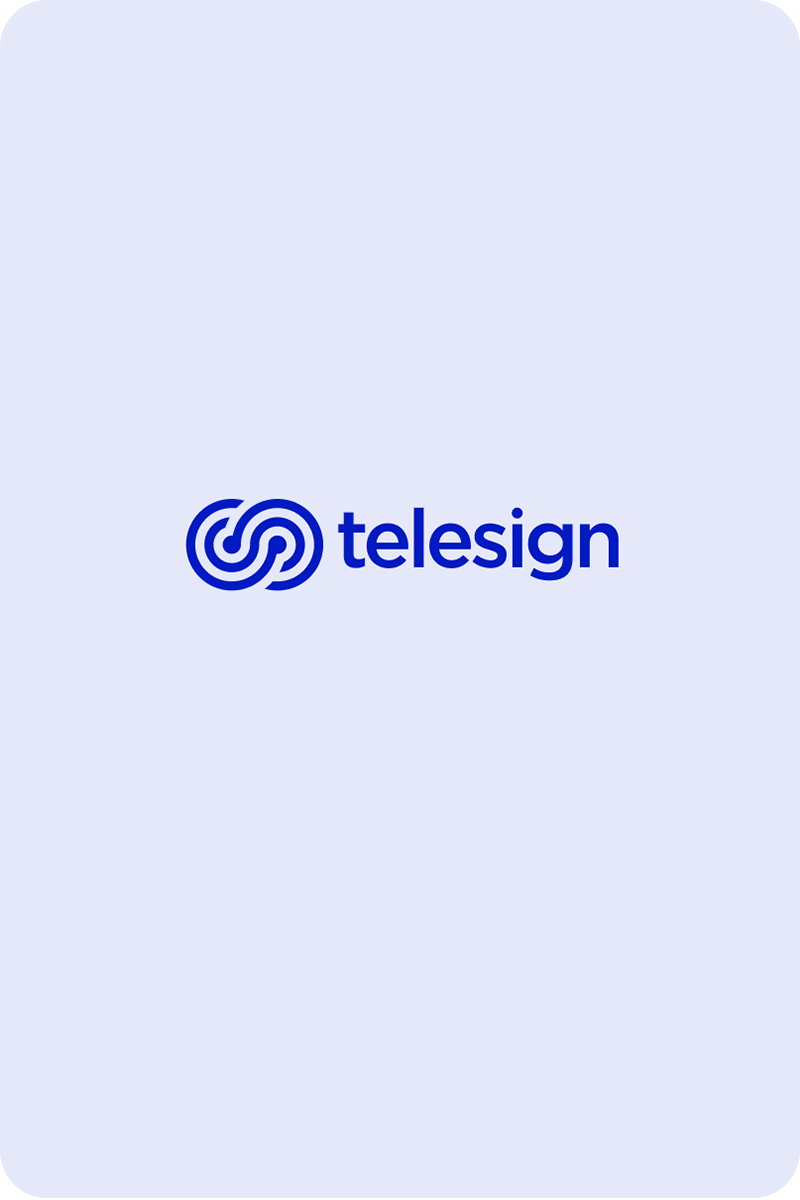 Telesign logo over light grey background